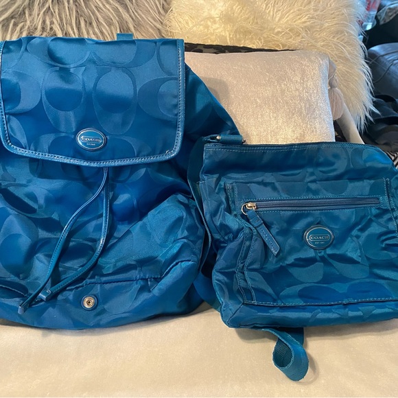 Coach foldable backpack and crossbody. VGUC - Picture 1 of 13